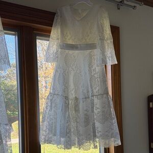 White flower girl dress